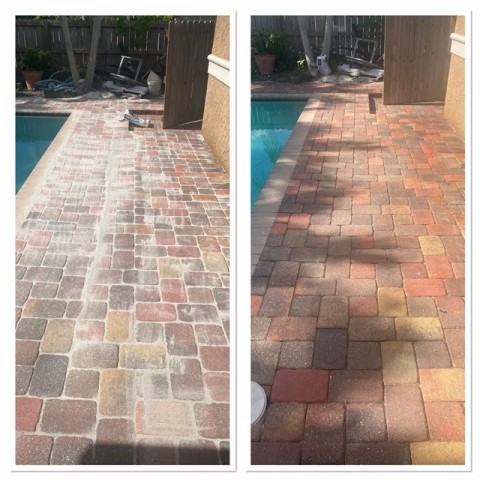 before and after paver walkway