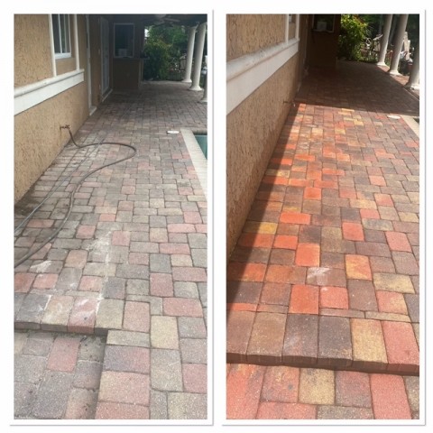 pavers before and after sealing